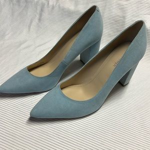 Marc Fisher blue suede block heel, 10M